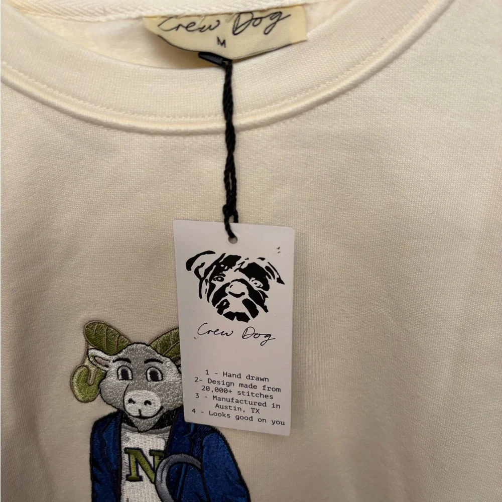 Go Navy! Beat Army! Cream Graphic Sweatshirt with Goat Design - Picture 3 of 5